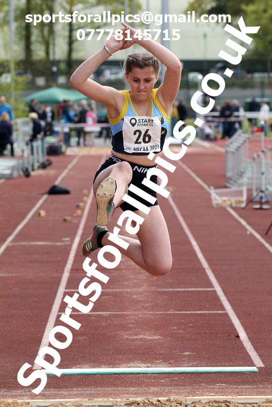 Long jump, 2021 NECAA Middlesbrough Open Meting, Sunday, May 9th. Photo: David T. Hewitson/Sports for All Pics